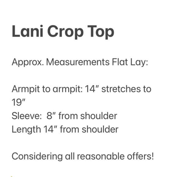 Lani California Surplus Crop Top NWT - Picture 10 of 10